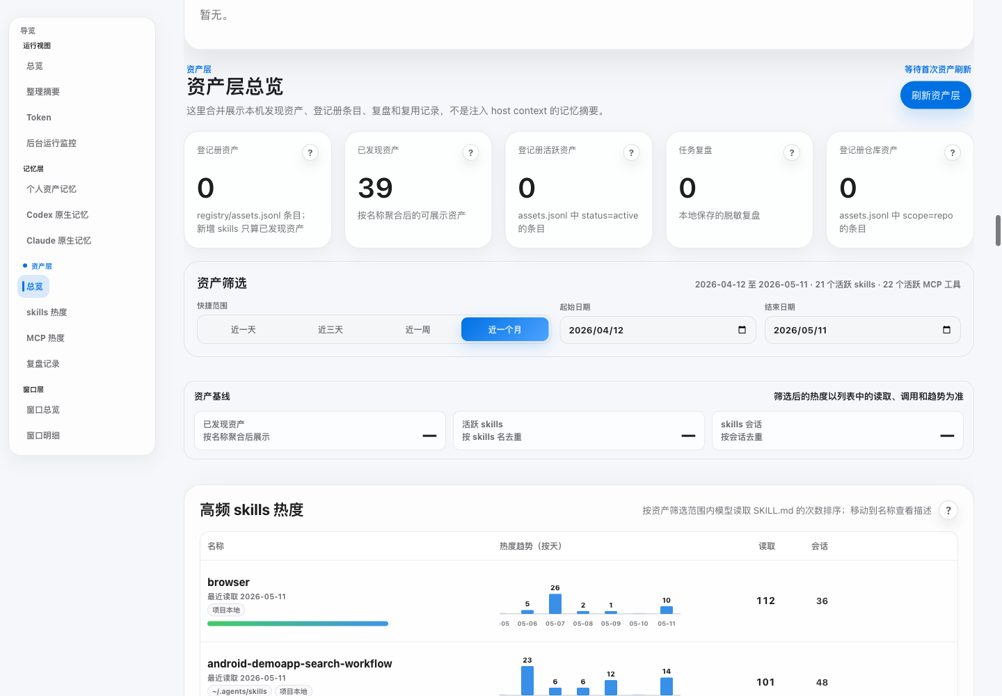 OpenRelix 资产层 UI 截图